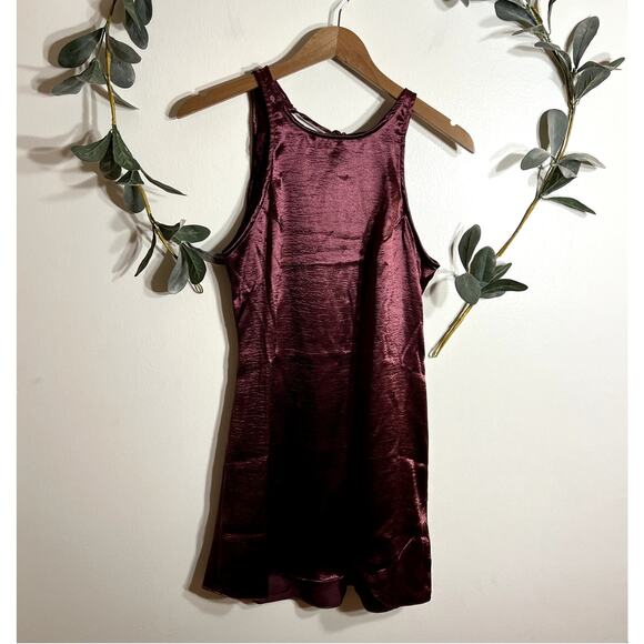 Intimately Free People Maroon Low Back Mini Dress LAST CALL - Picture 1 of 5